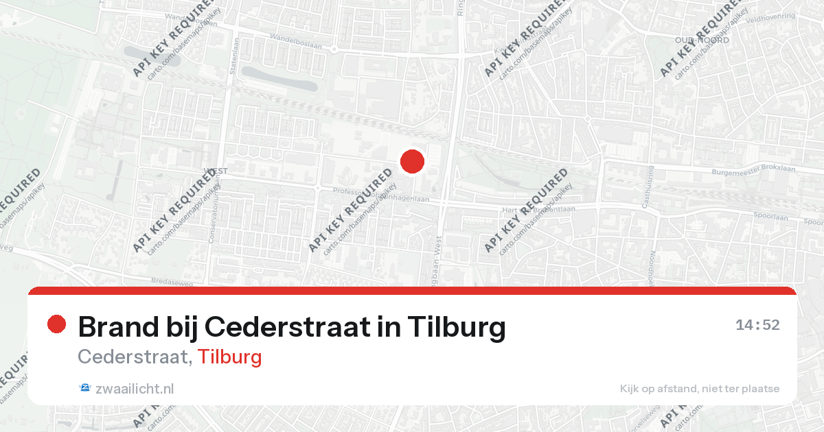 Brand bij Cederstraat in Tilburg — 26 aug 2026