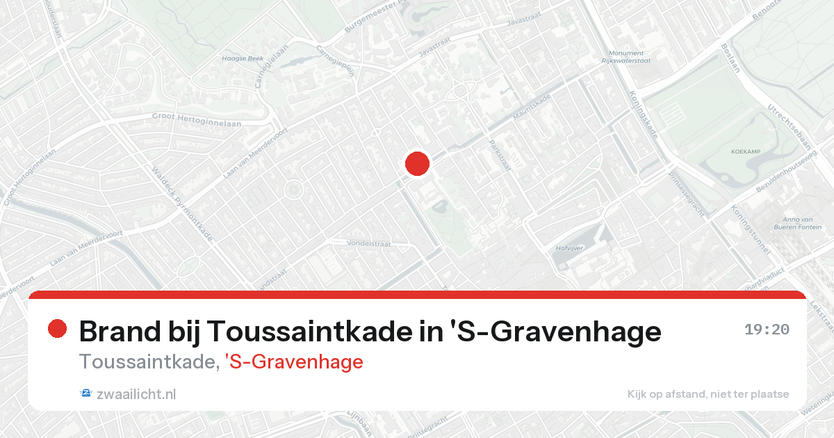 Brand bij Toussaintkade in 'S-Gravenhage — 21 aug 2026