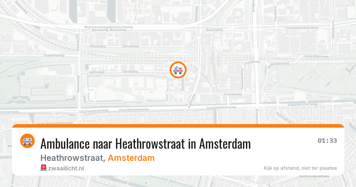 Ambulance naar Heathrowstraat in Amsterdam — 5 aug 2026