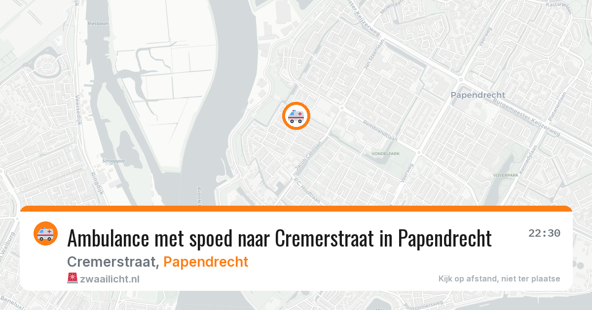 Ambulance met spoed naar Cremerstraat in Papendrecht — 8 aug 2026