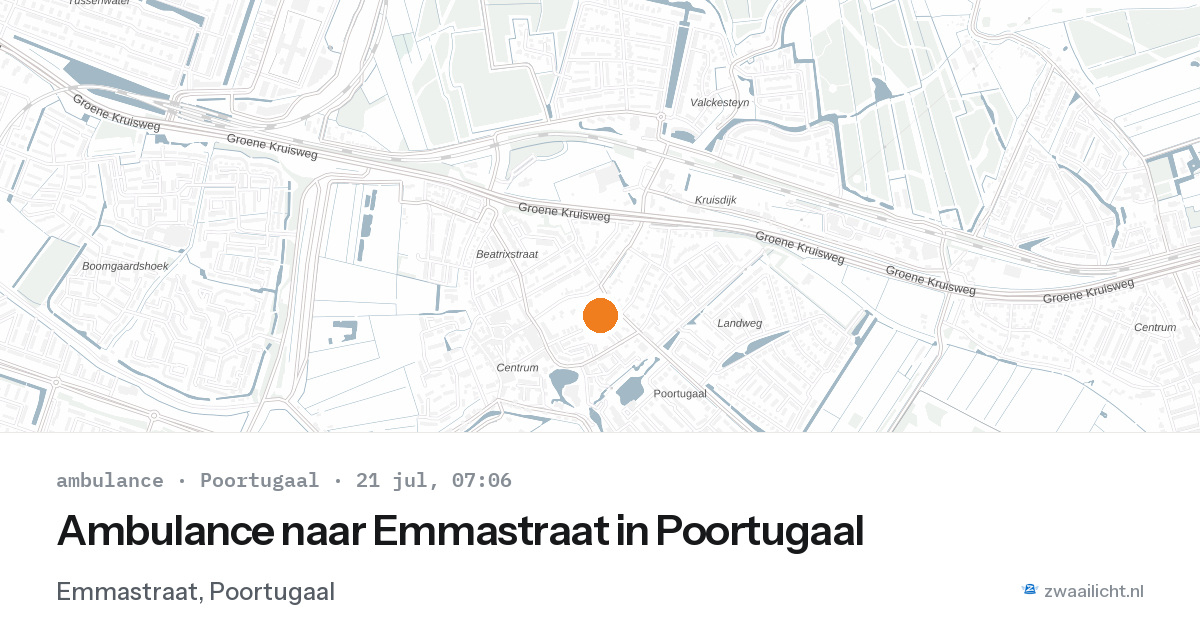 Ambulance naar Emmastraat in Poortugaal — 21 jul 2026