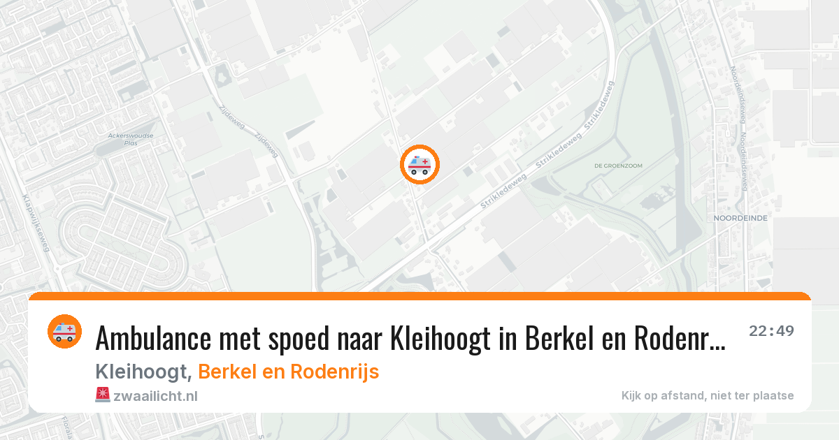 Ambulance met spoed naar Kleihoogt in Berkel en Rodenrijs — 12 aug 2026