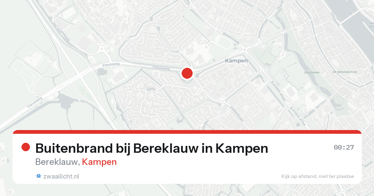 Buitenbrand bij Bereklauw in Kampen — 25 aug 2026
