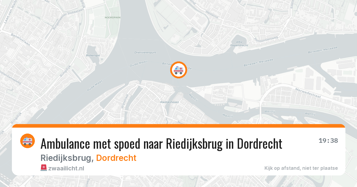 Ambulance met spoed naar Riedijksbrug in Dordrecht — 7 aug 2026