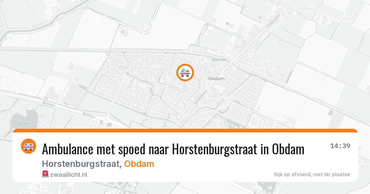 Ambulance met spoed naar Horstenburgstraat in Obdam — 20 jun 2026