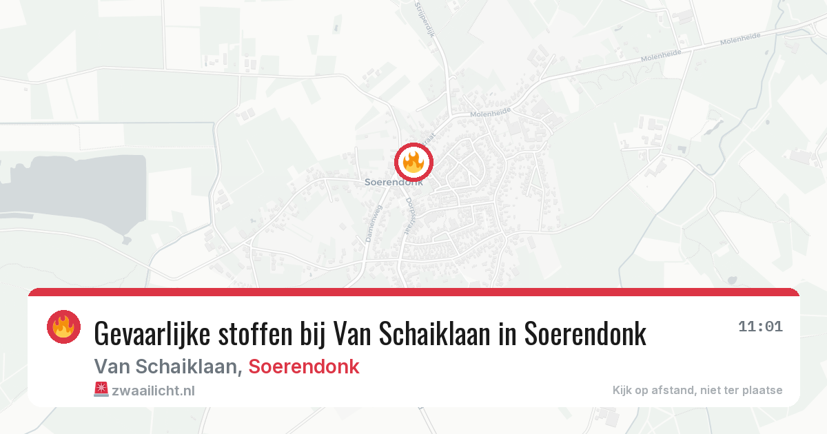 Gevaarlijke stoffen bij Van Schaiklaan in Soerendonk — 21 jun 2026