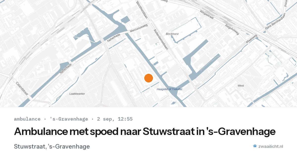 Ambulance met spoed naar Stuwstraat in 's-Gravenhage — 2 sep 2026