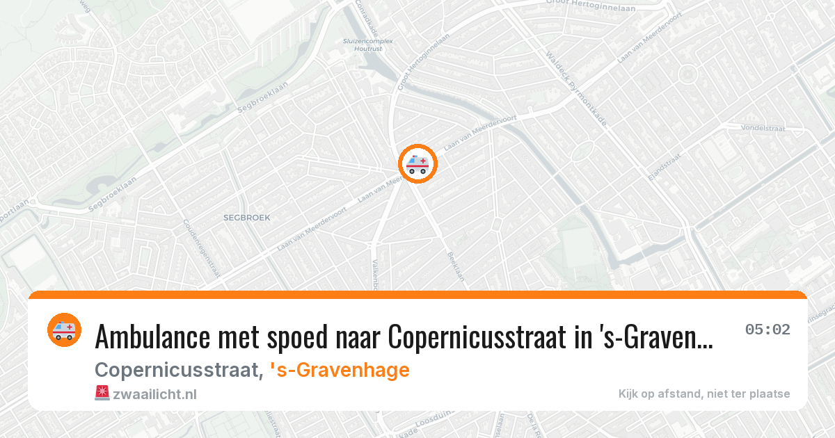 Ambulance met spoed naar Copernicusstraat in 's-Gravenhage — 12 aug 2026