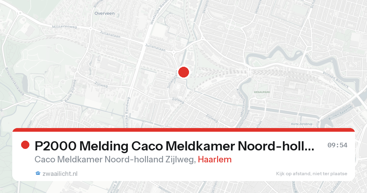 P2000 Melding Caco Meldkamer Noord-holland Zijlweg, Haarlem — 8 feb 2026