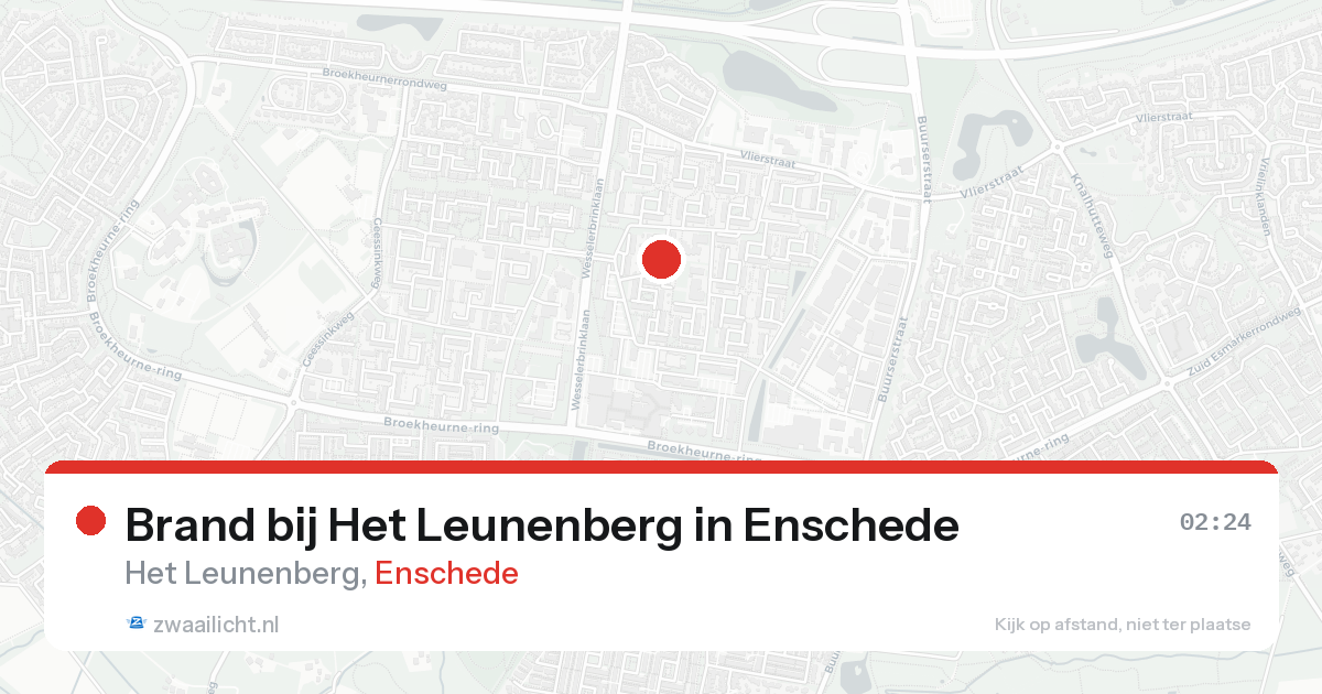 Brand bij Het Leunenberg in Enschede — 20 aug 2026