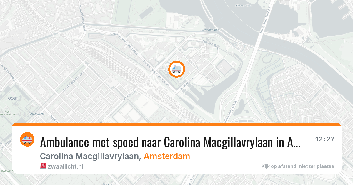 Ambulance met spoed naar Carolina Macgillavrylaan in Amsterdam — 17 jun 2026