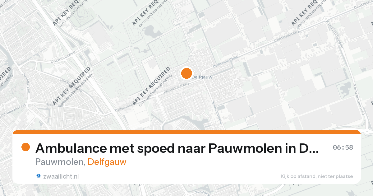 Ambulance met spoed naar Pauwmolen in Delfgauw — 26 aug 2026