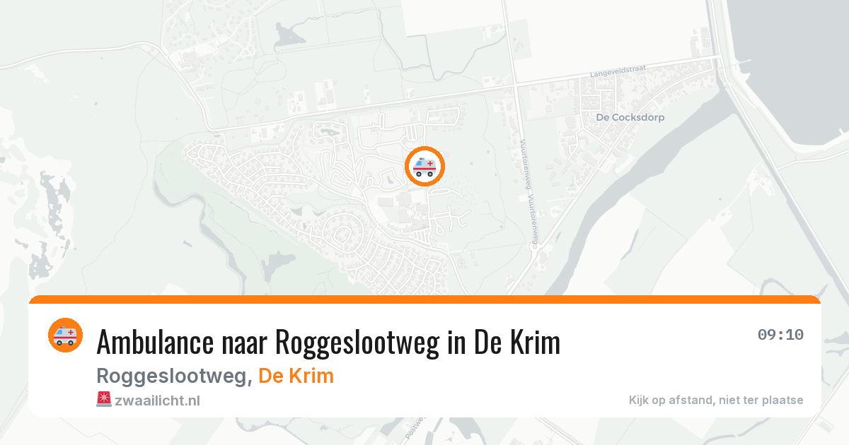 Ambulance naar Roggeslootweg in De Krim — 8 aug 2026