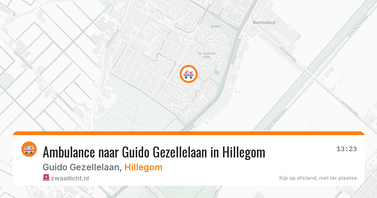 Ambulance naar Guido Gezellelaan in Hillegom — 1 jul 2026