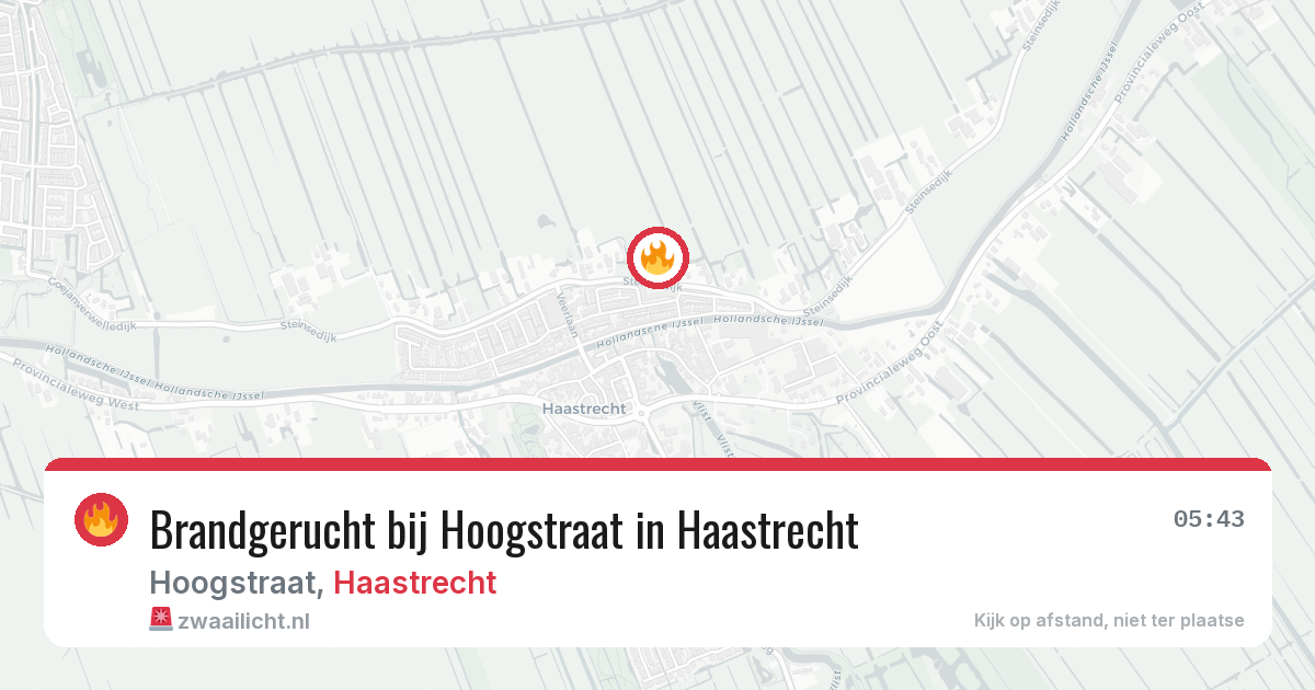Brandgerucht bij Hoogstraat in Haastrecht — 26 jun 2026