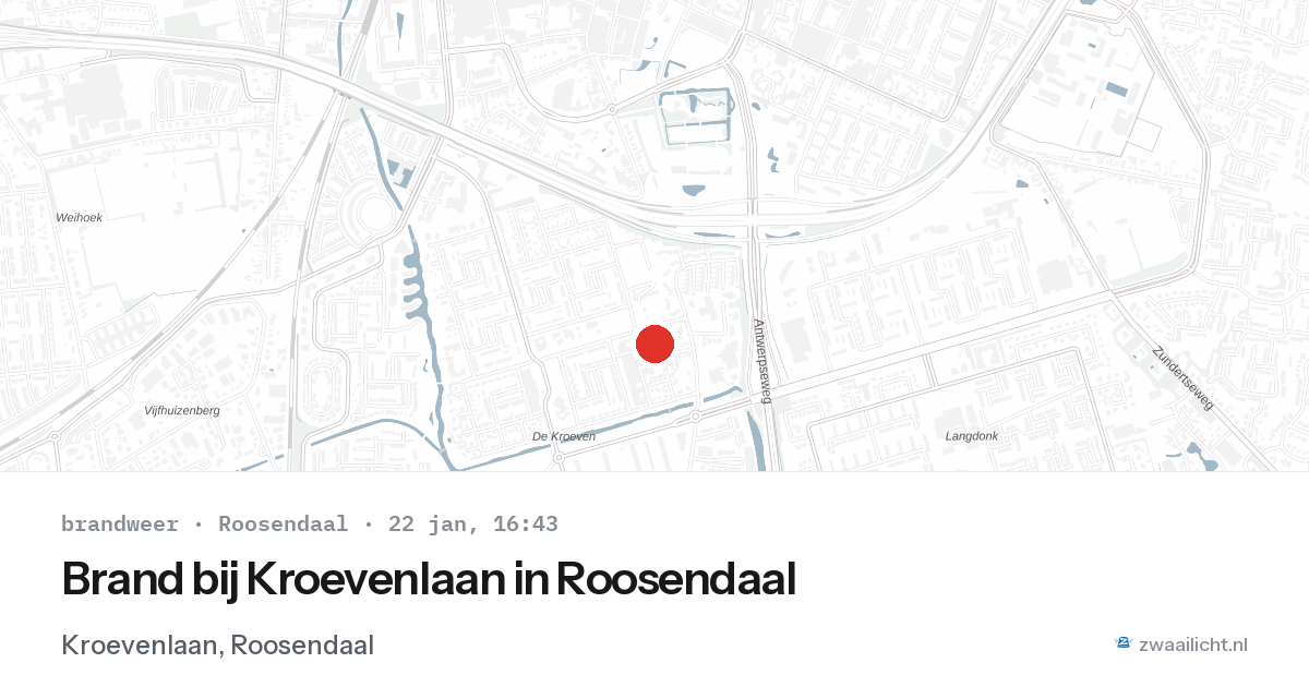 Brand bij Kroevenlaan in Roosendaal — 22 jan 2026