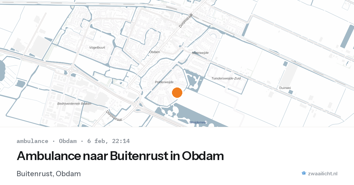 Ambulance naar Buitenrust in Obdam — 6 feb 2026