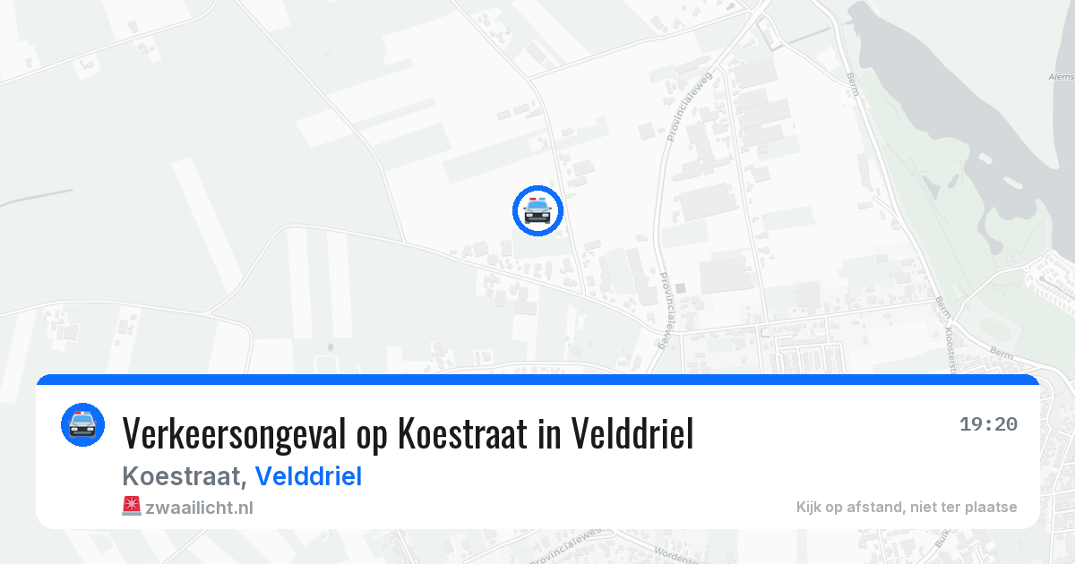 Verkeersongeval op Koestraat in Velddriel — 12 feb 2026
