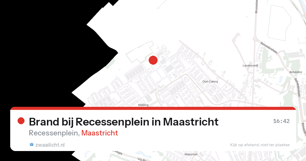 Brand bij Recessenplein in Maastricht — 15 aug 2026
