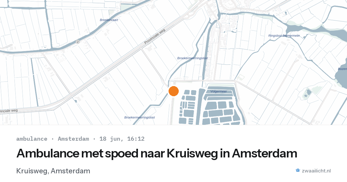 Ambulance met spoed naar Kruisweg in Amsterdam — 18 jun 2026