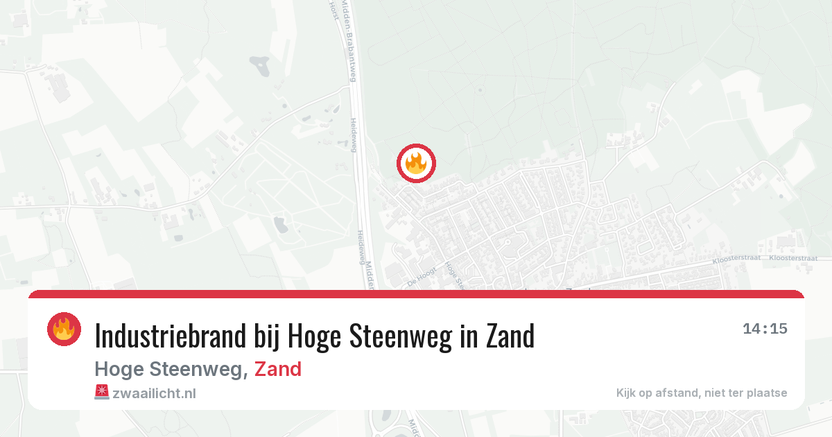 Industriebrand bij Hoge Steenweg in Zand — 5 mei 2026