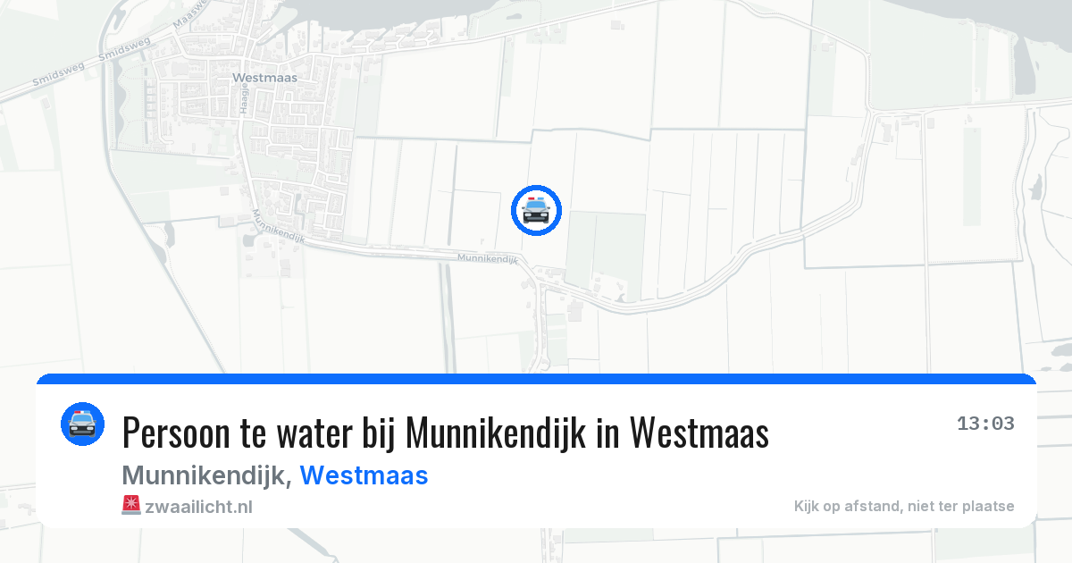 Persoon te water bij Munnikendijk in Westmaas — 11 jul 2026