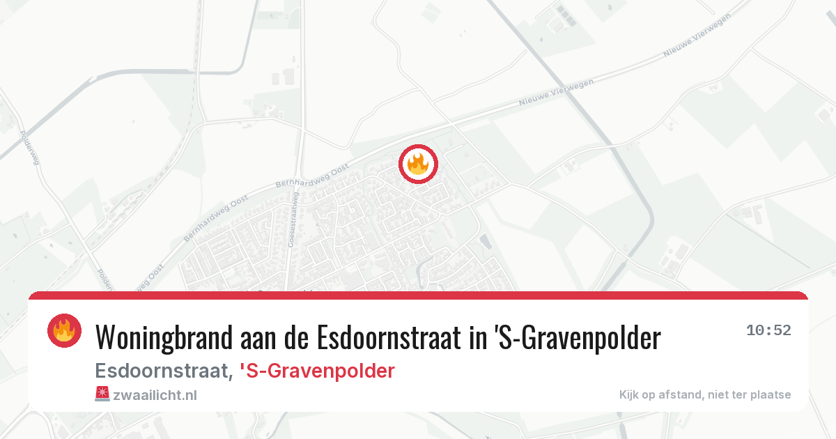 Woningbrand aan de Esdoornstraat in 'S-Gravenpolder — 6 mei 2026