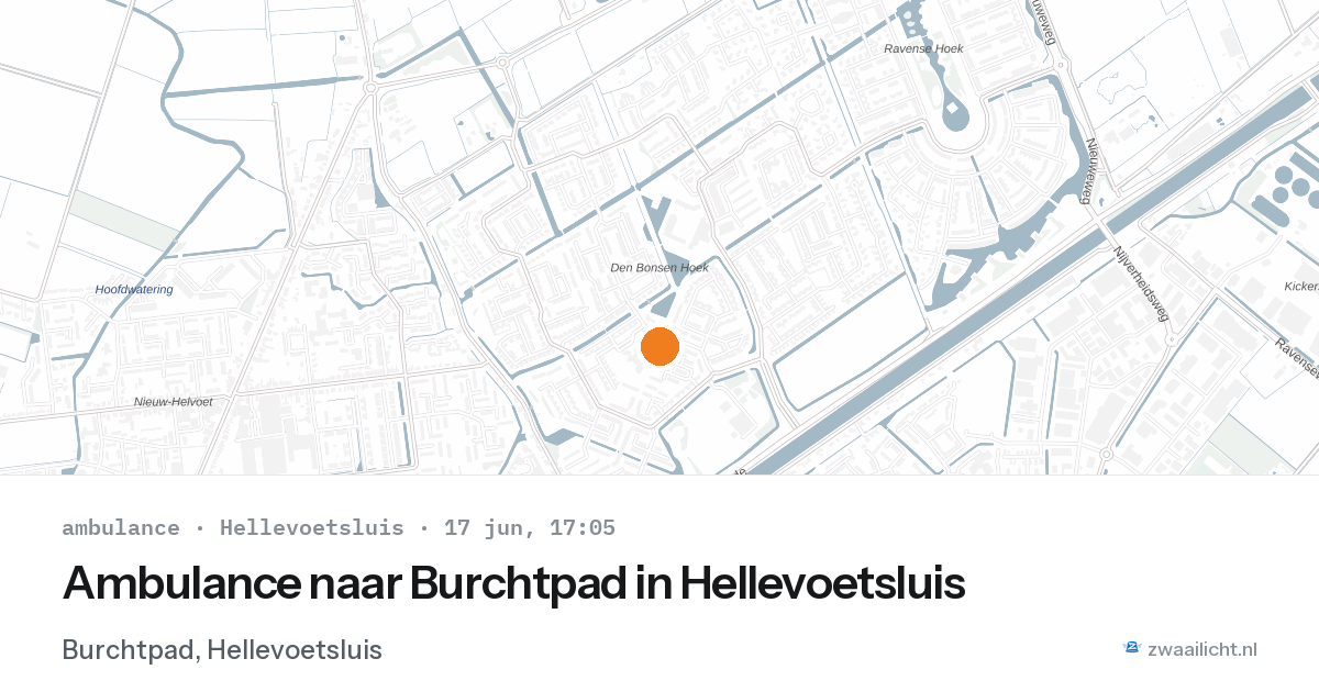 Ambulance naar Burchtpad in Hellevoetsluis — 17 jun 2026