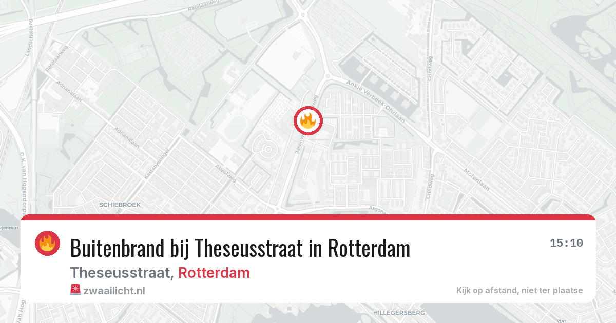 Buitenbrand bij Theseusstraat in Rotterdam — 8 aug 2026