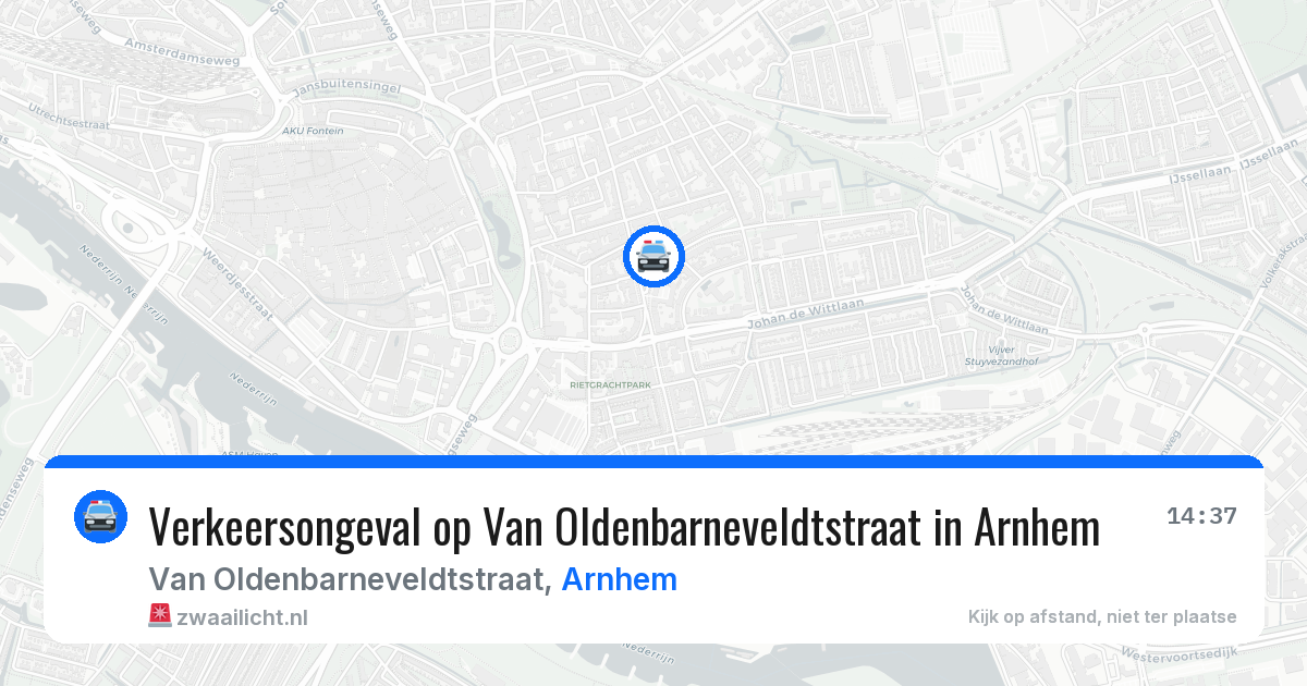 Verkeersongeval op Van Oldenbarneveldtstraat in Arnhem — 18 jul 2026