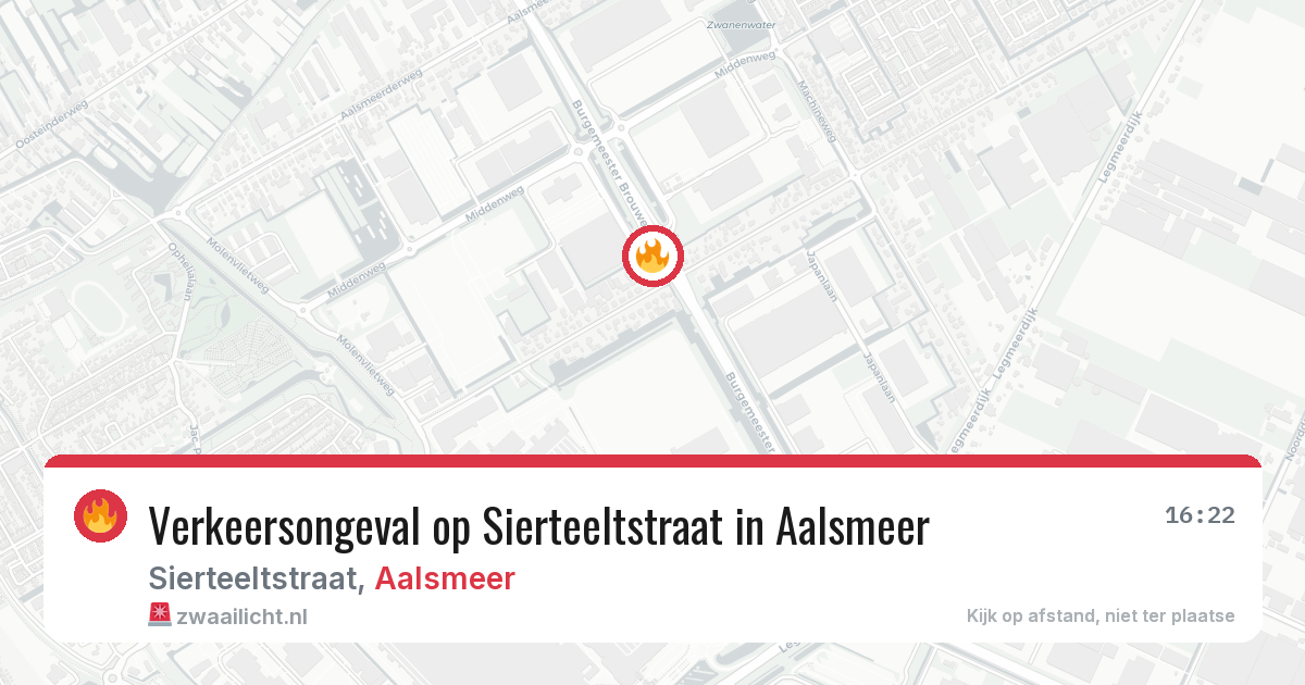 Verkeersongeval op Sierteeltstraat in Aalsmeer — 19 feb 2026