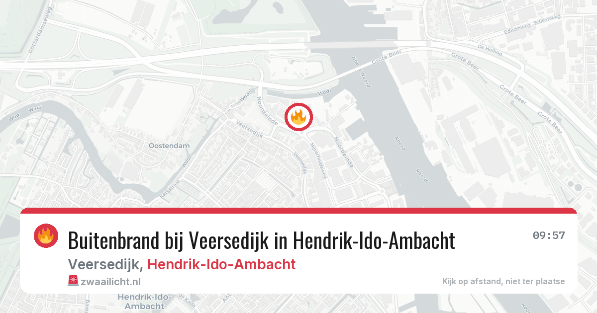 Buitenbrand bij Veersedijk in Hendrik-Ido-Ambacht — 9 mrt 2026
