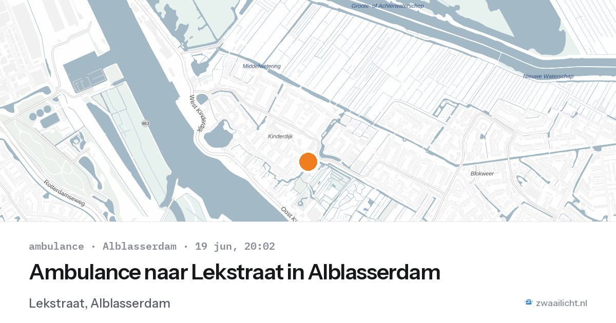 Ambulance naar Lekstraat in Alblasserdam — 19 jun 2026