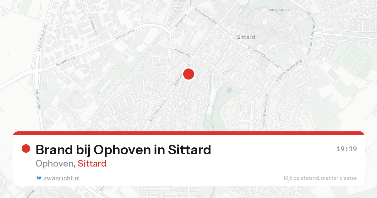 Brand bij Ophoven in Sittard — 13 aug 2026