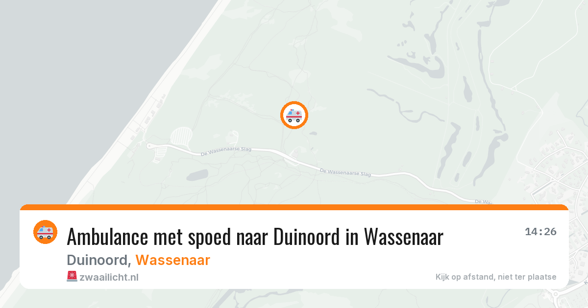 Ambulance met spoed naar Duinoord in Wassenaar — 2 jul 2026