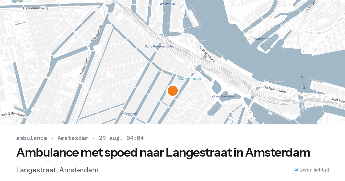 Ambulance met spoed naar Langestraat in Amsterdam — 29 aug 2026