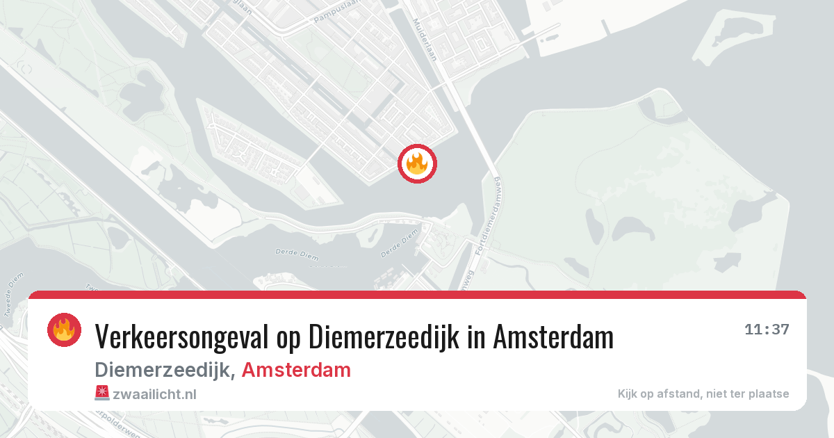 Verkeersongeval op Diemerzeedijk in Amsterdam — 24 mei 2026