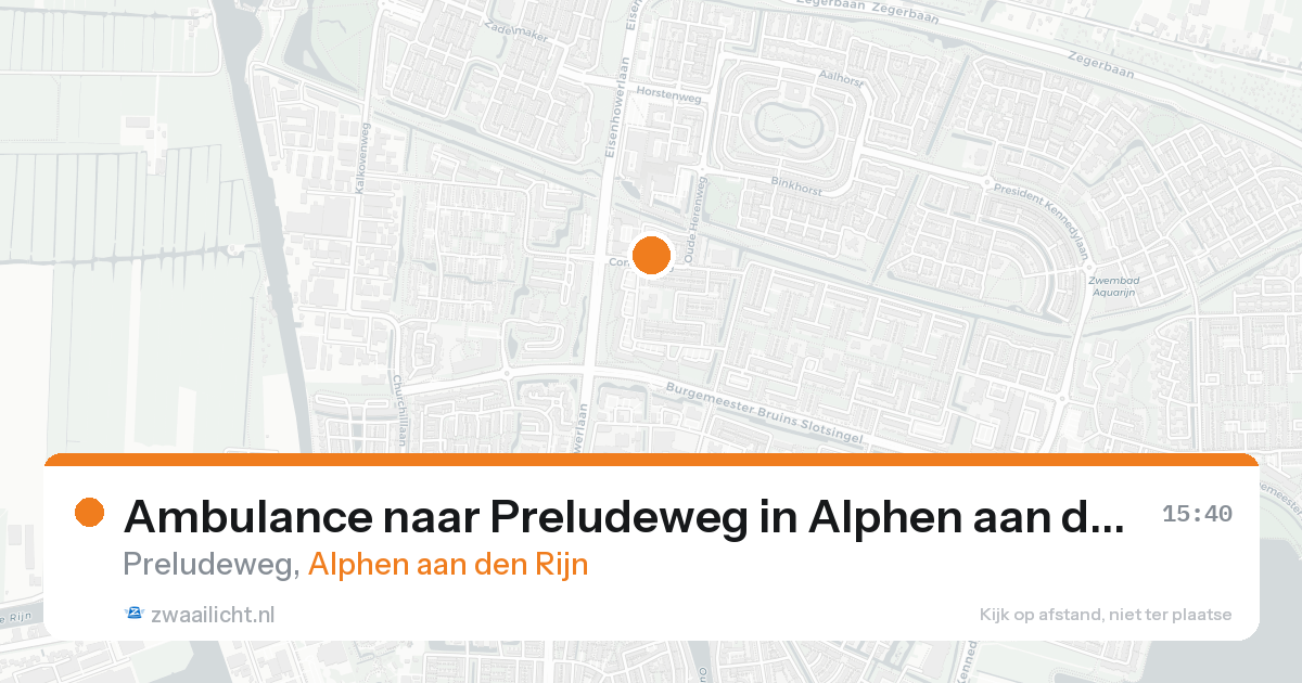 Ambulance naar Preludeweg in Alphen aan den Rijn — 19 aug 2026