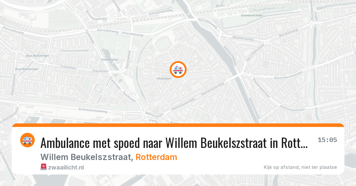 Ambulance met spoed naar Willem Beukelszstraat in Rotterdam — 14 mrt 2026