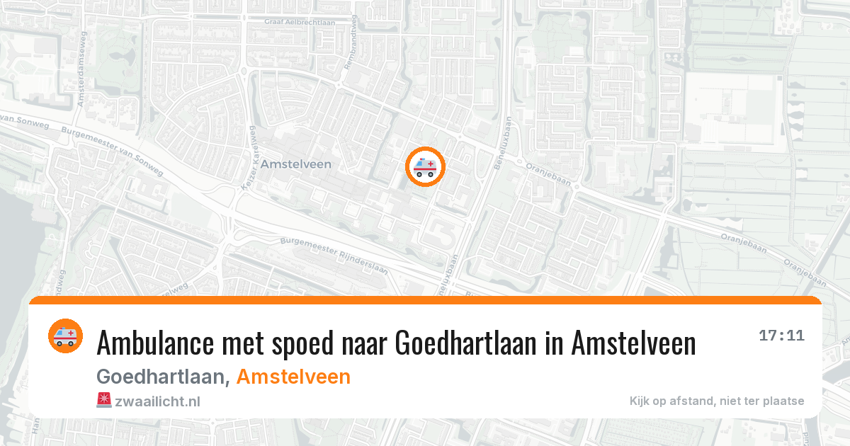 Ambulance met spoed naar Goedhartlaan in Amstelveen — 19 jun 2026
