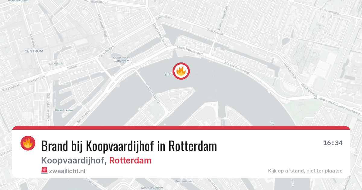 Brand bij Koopvaardijhof in Rotterdam — 21 feb 2026