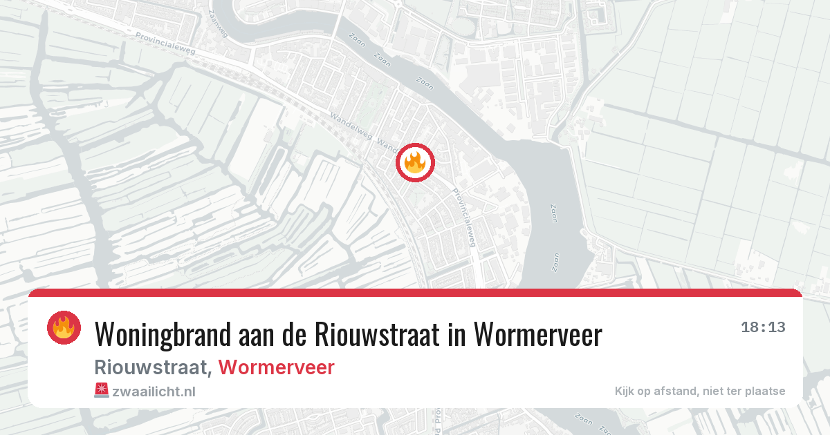 Woningbrand aan de Riouwstraat in Wormerveer — 11 aug 2026