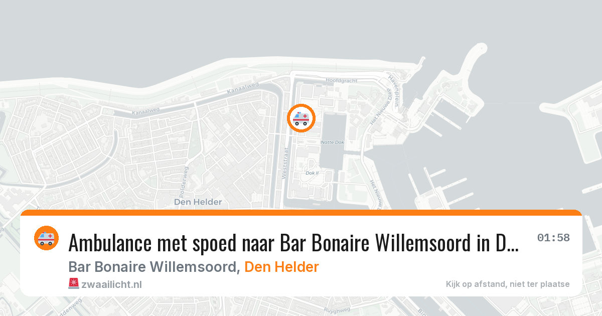 Ambulance met spoed naar Bar Bonaire Willemsoord in Den Helder — 30 jan 2026