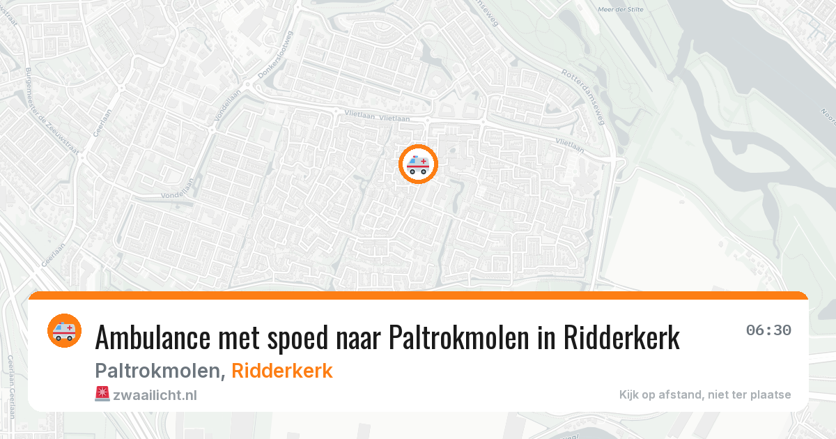 Ambulance met spoed naar Paltrokmolen in Ridderkerk — 28 apr 2026