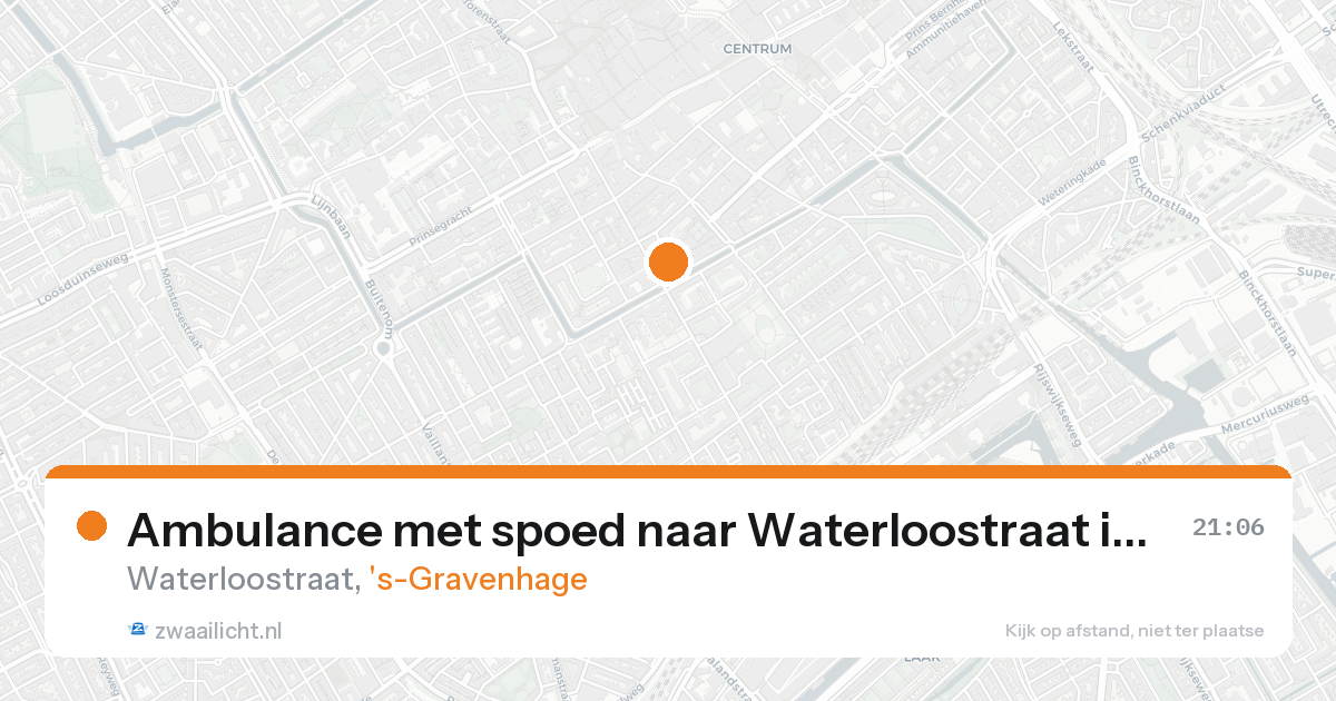 Ambulance met spoed naar Waterloostraat in 's-Gravenhage — 18 aug 2026