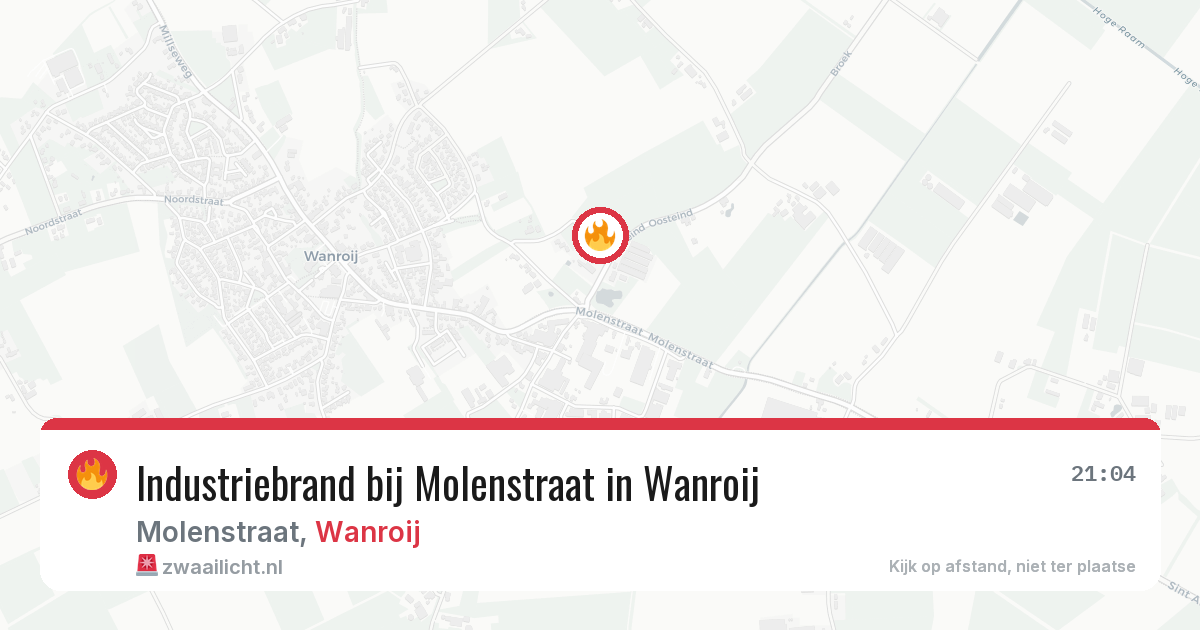 Industriebrand bij Molenstraat in Wanroij — 29 mei 2026