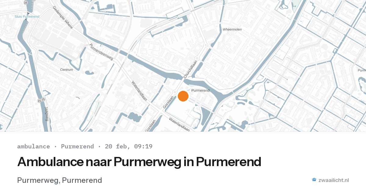 Ambulance naar Purmerweg in Purmerend — 20 feb 2026