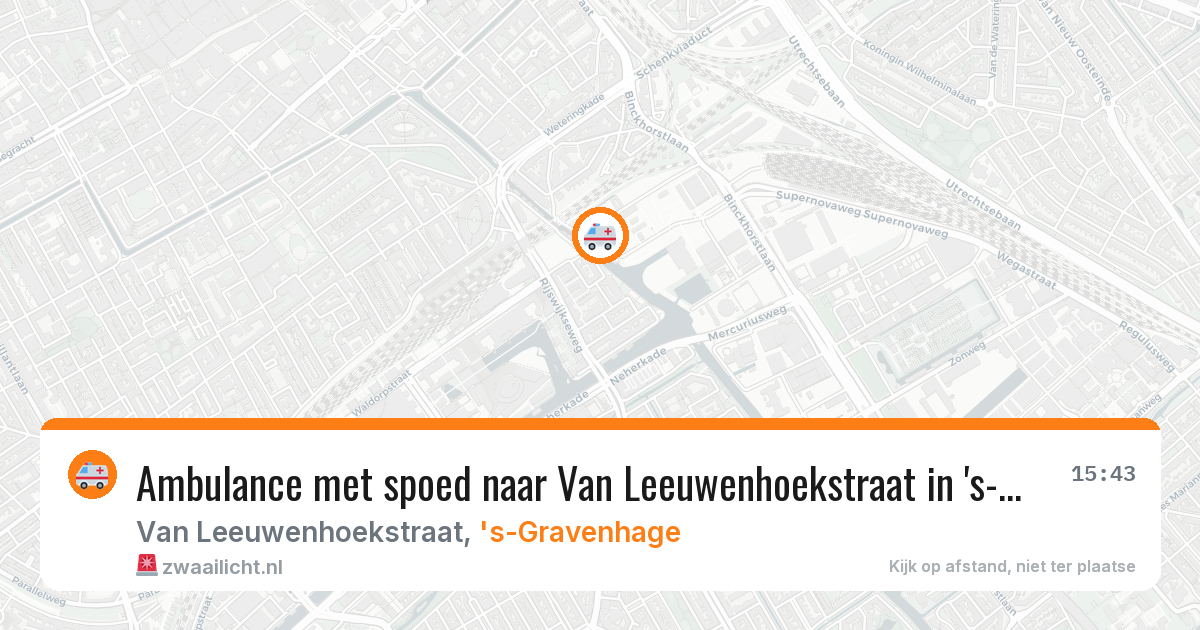 Ambulance met spoed naar Van Leeuwenhoekstraat in 's-Gravenhage — 10 aug 2026