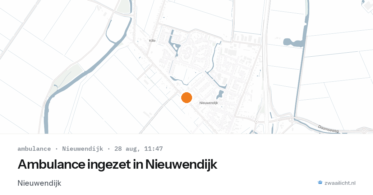 Ambulance ingezet in Nieuwendijk — 28 aug 2026