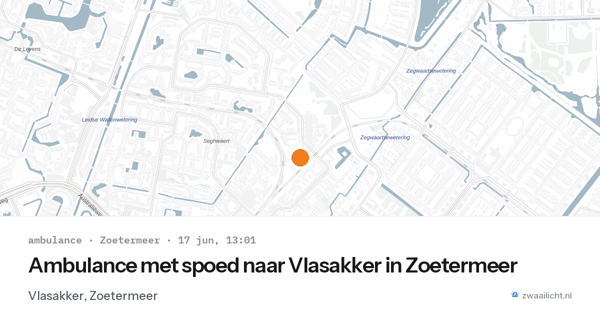 Ambulance met spoed naar Vlasakker in Zoetermeer — 17 jun 2026